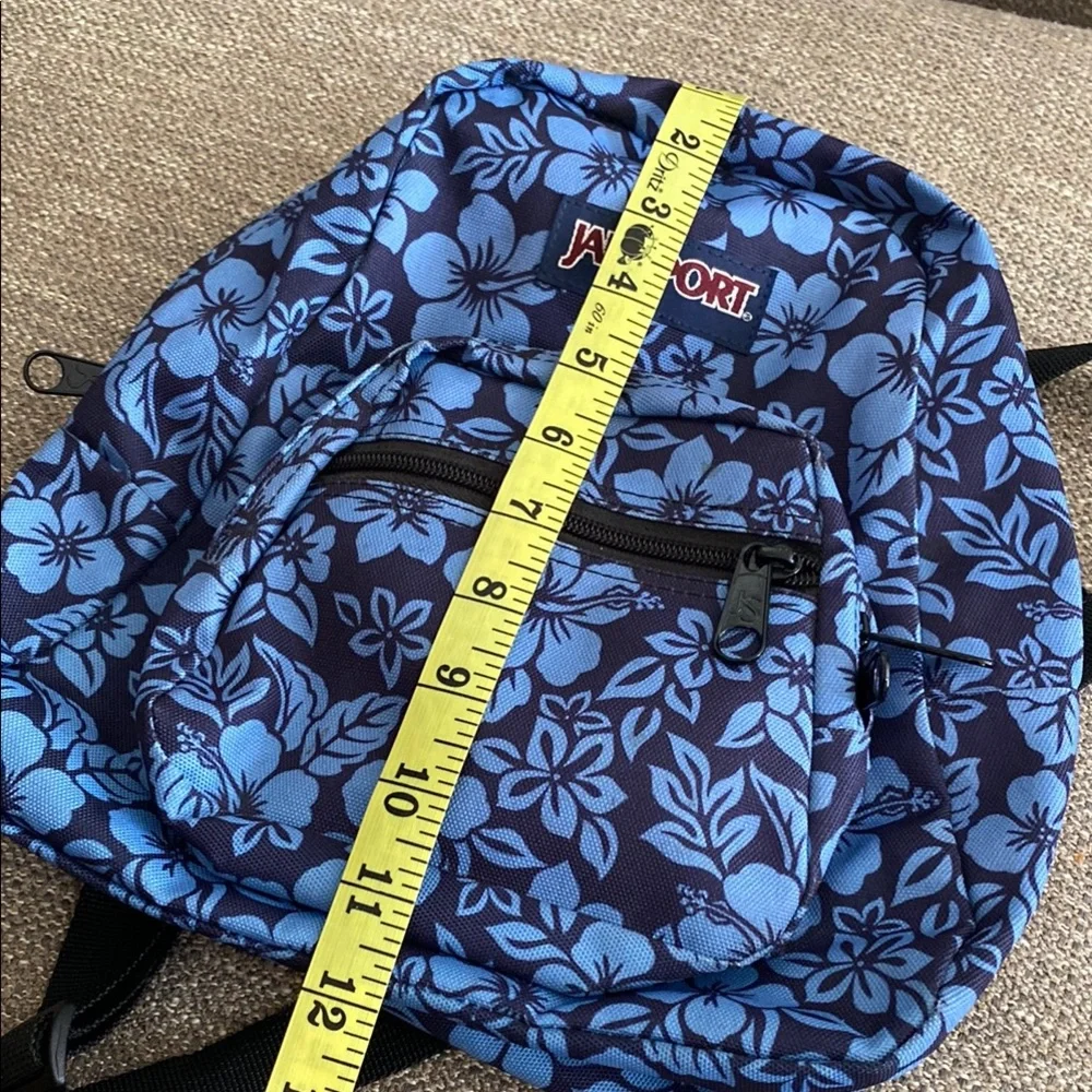 JanSport Navy & Light Blue Floral Mini Backpack